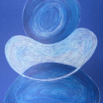 Disegno intitolato "My blue soul" da Miler Art, Opera d'arte originale, Matita