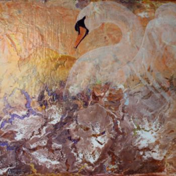 Peinture intitulée "Le Cygne et Leda" par Alexandre Milesi, Œuvre d'art originale, Acrylique