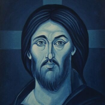 Peinture intitulée "Jesus Christ (egg t…" par Miljana Marković, Œuvre d'art originale, Pigments