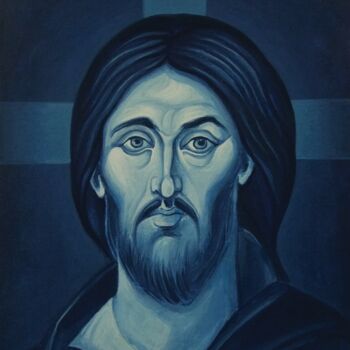 Pittura intitolato "Jesus Christ (egg t…" da Miljana Marković, Opera d'arte originale, pigmenti