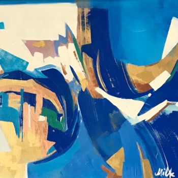 Peinture intitulée "Blue abstract" par Milk Art Florence, Œuvre d'art originale, Acrylique