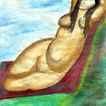 Digital Arts titled "Madona de Milka Pla…" by Milka Lorena Plaza Carvajal, Original Artwork, Watercolor