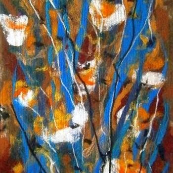 纺织艺术 标题为“Flowers in the gard…” 由Milka Urbaníková, 原创艺术品, 挂毯