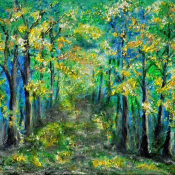 Painting titled "In the magic forest…" by Milka Urbaníková, Original Artwork, Acrylic