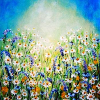 "Meadow flowers 3" başlıklı Tablo Milka Urbaníková tarafından, Orijinal sanat, Akrilik