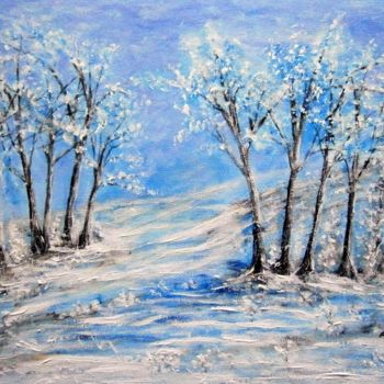 Pittura intitolato "Winter country2.." da Milka Urbaníková, Opera d'arte originale, Acrilico