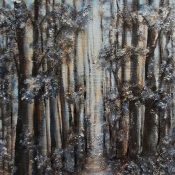 Painting titled "In the dark forest…" by Milka Urbaníková, Original Artwork, Acrylic