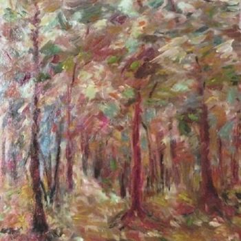 Pintura intitulada "nel bosco" por Milla, Obras de arte originais, Óleo