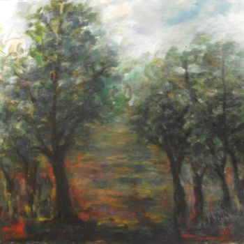 Schilderij getiteld "alberi.jpg" door Milla, Origineel Kunstwerk, Olie
