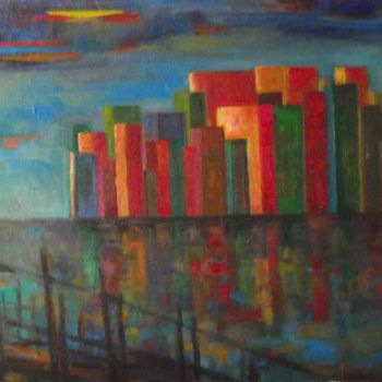 Peinture intitulée "newyork.jpg" par Milla, Œuvre d'art originale, Huile