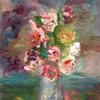Картина под названием "rose-caduche-2.jpg" - Milla, Подлинное произведение искусства, Масло