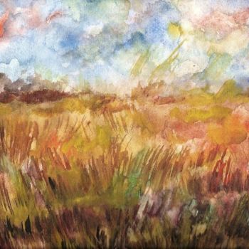 Malerei mit dem Titel "in-a-cornfield.jpg" von Milla, Original-Kunstwerk, Aquarell