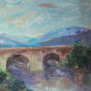 Картина под названием "il-ponte-romano.jpg" - Milla, Подлинное произведение искусства, Масло