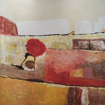 Картина под названием "Paysage abstrait 2" - Pierre Bidaut, Подлинное произведение искусства, Акрил Установлен на Деревянная…
