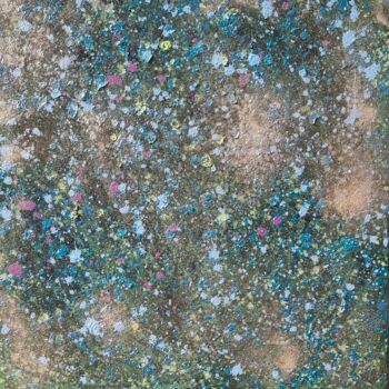 Ζωγραφική με τίτλο "Cosmic Dust 4.3" από Milly Martionou, Αυθεντικά έργα τέχνης, Λάδι Τοποθετήθηκε στο Ξύλινο φορείο σκελετό