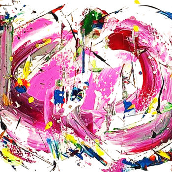 Pintura intitulada "La vague rose" por Milo, Obras de arte originais, Acrílico