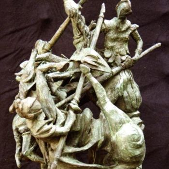 Pittura intitolato "Battaglia di Anghia…" da Milo Lombardo, Opera d'arte originale