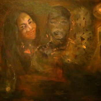 Painting titled "Dark Places" by Milo Abadilla, Original Artwork, Oil Mounted on Wood Stretcher frame