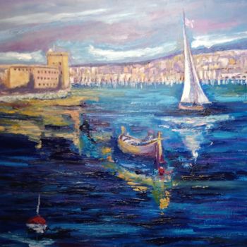Pittura intitolato "Le voilier" da Milorv, Opera d'arte originale