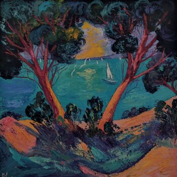 Peinture intitulée "Les pins maritimes…" par Milorv, Œuvre d'art originale, Huile