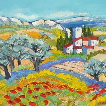 Painting titled "Oliviers en provence" by Milorv, Original Artwork