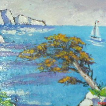 Pintura titulada "Le voilier blanc" por Milorv, Obra de arte original