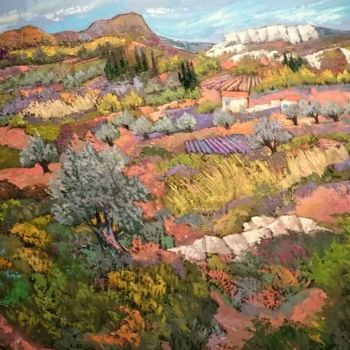 Peinture intitulée "Provence en fleurs" par Milorv, Œuvre d'art originale, Huile