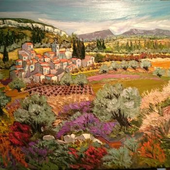 Painting titled "Provence" by Milorv, Original Artwork, Oil