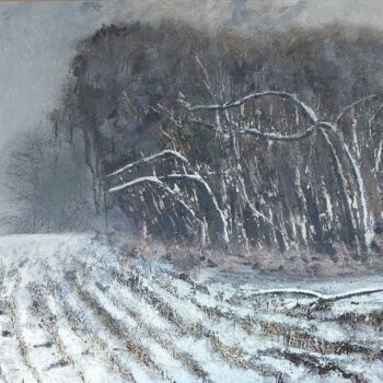 Painting titled "Winter" by Milosz Burnat, Original Artwork, Acrylic