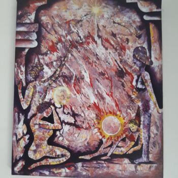 Schilderij getiteld "ALEGBA" door Milot Valescot, Origineel Kunstwerk, Acryl