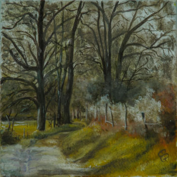 Peinture intitulée "chemin-givre.jpg" par Milreil, Œuvre d'art originale