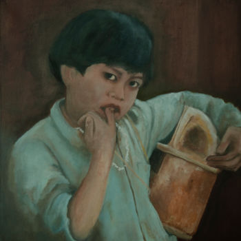 Painting titled "Enfant.jpg" by Milreil, Original Artwork, Oil