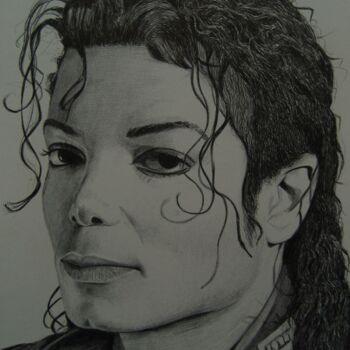 "Michael Jackson by…" başlıklı Resim Milto Sideris tarafından, Orijinal sanat, Tükenmez kalem