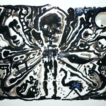 Schilderij getiteld "Not exactly Rorscha…" door Milto Sideris, Origineel Kunstwerk, Acryl