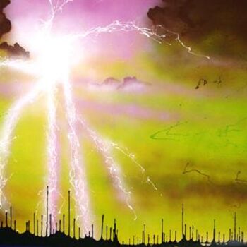Pintura titulada "tormenta" por Milton Morales Grillo, Obra de arte original