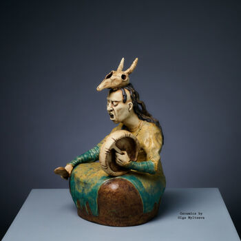 Sculpture titled "“Shaman”" by Oly Miltys, Original Artwork, Ceramics