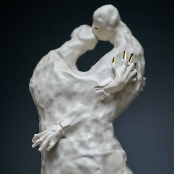 Sculpture titled "Passion White#2" by Oly Miltys, Original Artwork, Ceramics