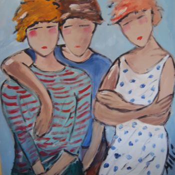 Painting titled "amigos" by Milu Petersen, Original Artwork