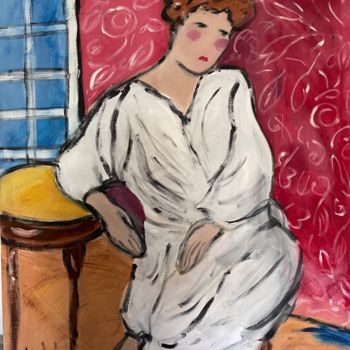 Pintura intitulada "nice lady in love" por Milu Petersen, Obras de arte originais, Acrílico