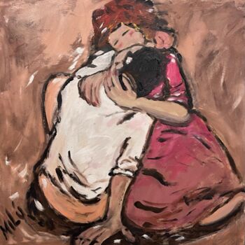 Картина под названием "o beijo the kiss" - Milu Petersen, Подлинное произведение искусства, Акрил