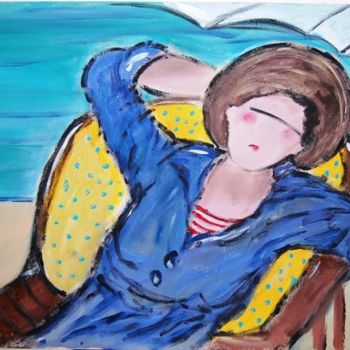 Malarstwo zatytułowany „mulher na cadeira d…” autorstwa Milu Petersen, Oryginalna praca