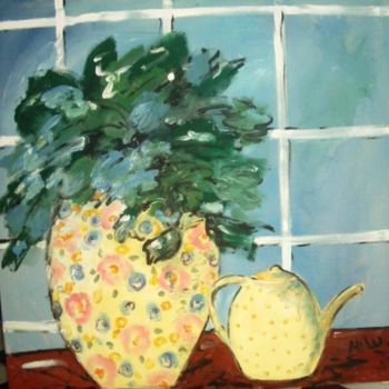 Malerei mit dem Titel "bule amarelo" von Milu Petersen, Original-Kunstwerk