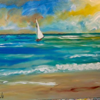 Painting titled "marinha colorida" by Milu Petersen, Original Artwork