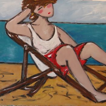 Pintura intitulada "beach mood" por Milu Petersen, Obras de arte originais