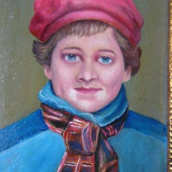 Painting titled "portrait of child" by Micko, Original Artwork, Oil
