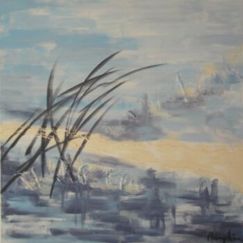 Painting titled "Blue desert" by Marylene, Original Artwork