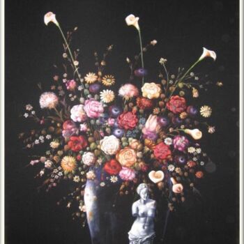 Ζωγραφική με τίτλο "Les roses" από Mimia Lichani, Αυθεντικά έργα τέχνης