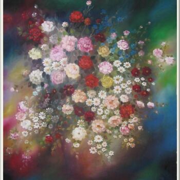 Картина под названием "Le bouquet" - Mimia Lichani, Подлинное произведение искусства