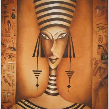 Painting titled "Pretty nefertiti" by Mimia Lichani, Original Artwork