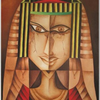 Peinture intitulée "Le Pharaon" par Mimia Lichani, Œuvre d'art originale